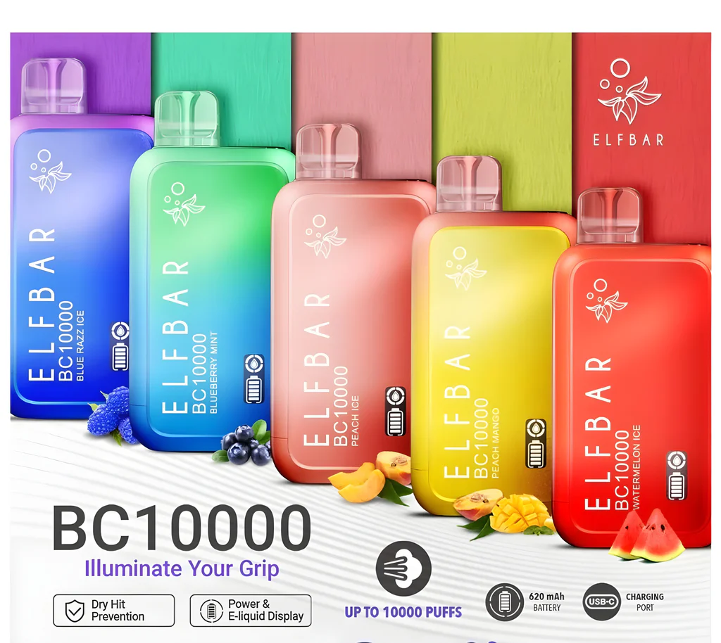 Elfbar BC10000 smart display, Quaq Mesh Coil technology, vape battery liquid indicator - ELF BAR BC10000