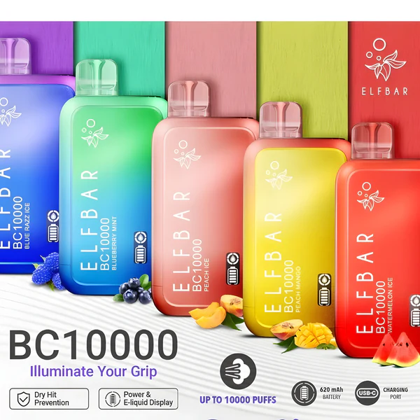 Elfbar BC10000 smart chip e-liquid sensor, vape dry hit prevention technology, intelligent coil protection system - ELF BAR BC10000
