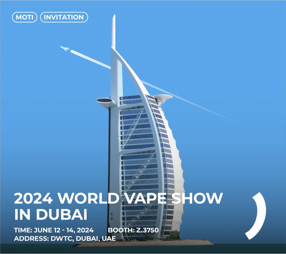 UAE vape technology, smart chip vape device, future of vaping Dubai - Experience the Future of Vaping with MOTI at the 2024 Dubai World Vape