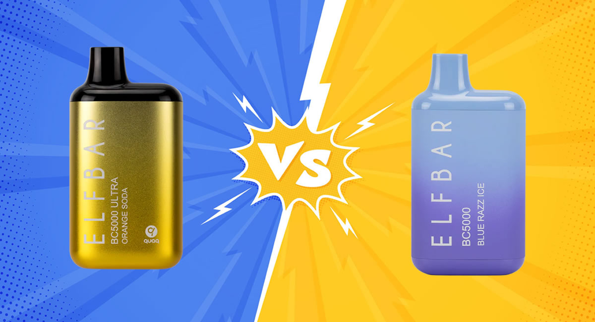 Beco vs Elfbar vape battle, e-cigarette comparison, soft touch vape vs classic vape, direct vape showdown - Elf Bar BC5000 vs Elf Bar Ultra: Battle of the Disposable Vapes ...