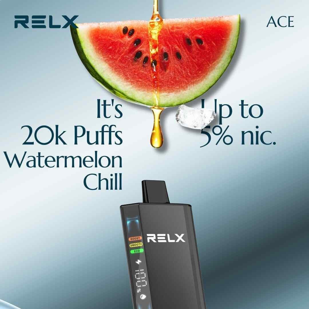 RELX ACE watermelon mint flavor, refreshing vape Dubai sun, popular vape flavors UAE - RELX Ace 20000 Puffs 50MG Disposable Vape Price in Dubai