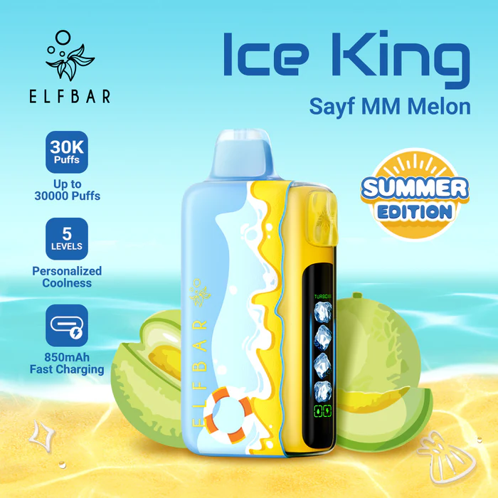 Elfbar Ice King cooling vape Dubai summer, Vape with arctic ice effect Dubai, Refreshing vape for hot weather - Ice King Summer Edition （All options） — ELFBAR