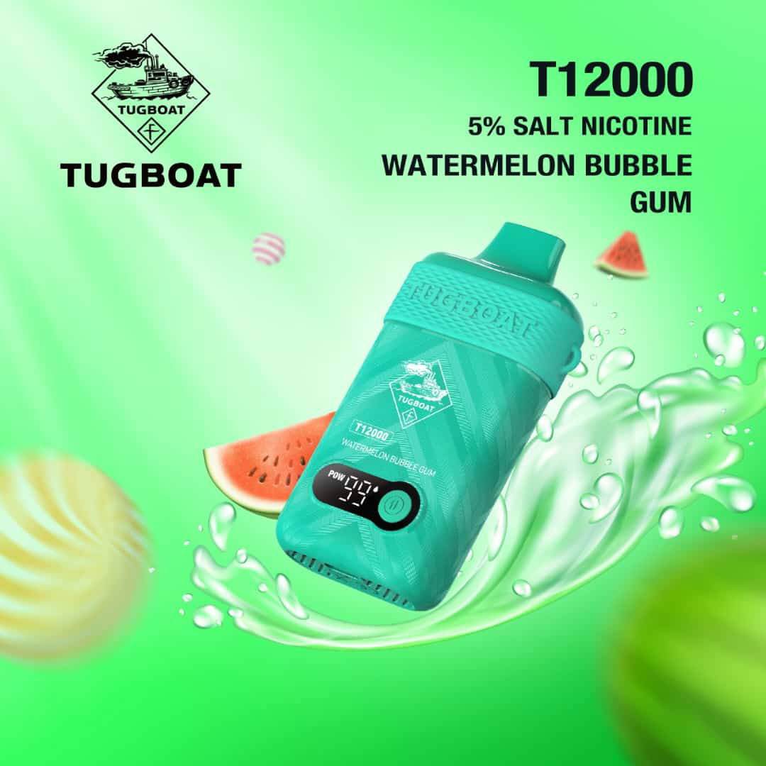 Tugboat T12000 smart screen vape display, disposable vape battery e-liquid indicator, intelligent vape screen - Tugboat T12000 RECHARGEABLE DISPOSABLE - Long-lasting Vape with ...