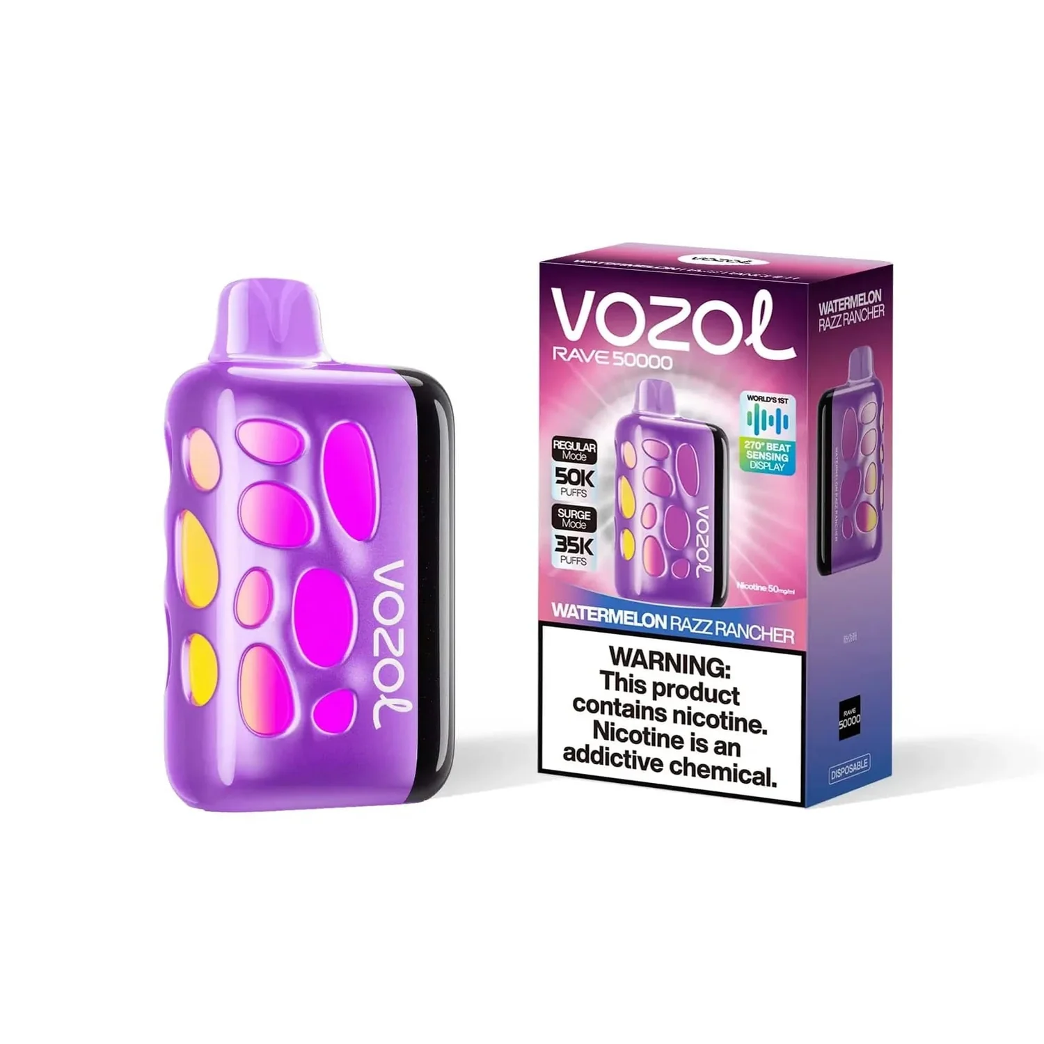 Fast charging vape device, USB-C e-cigarette, Waka 50000 charging, Vozol Shisha charging - Vozol Rave 50000 Disposable - Vape Disposable | Giant Vapes