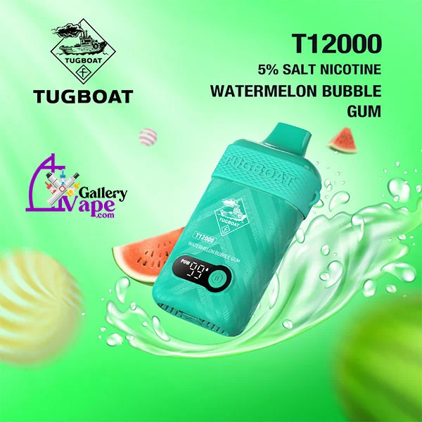 Tugboat T12000 disposable vape device, Tugboat vape product photography, Tugboat T12000 features close-up - Buy Tugboat T12000 in Dubai – 12,000 Puffs | Fast UAE Delivery