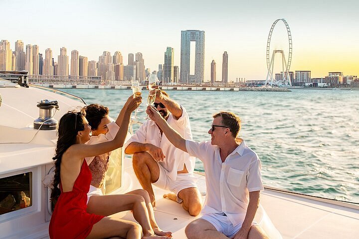 Luxury yacht Dubai Marina sunset refreshing tropical drink vape lifestyle - 2025 Dubai Marina 2 Hour Sunset Yacht Tour with Alcoholic Drinks ...