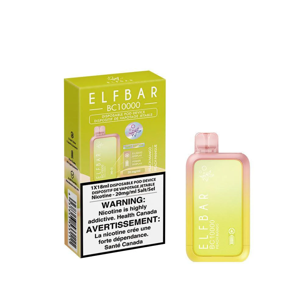 Elfbar BC10000 vape device travel companion - Elfbar BC10000 Peach Mango Disposable Vape, 18mL - Vapor Shoppe